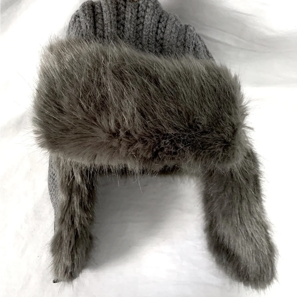 RH Faux Fur Cashmere Blend Knit Hat